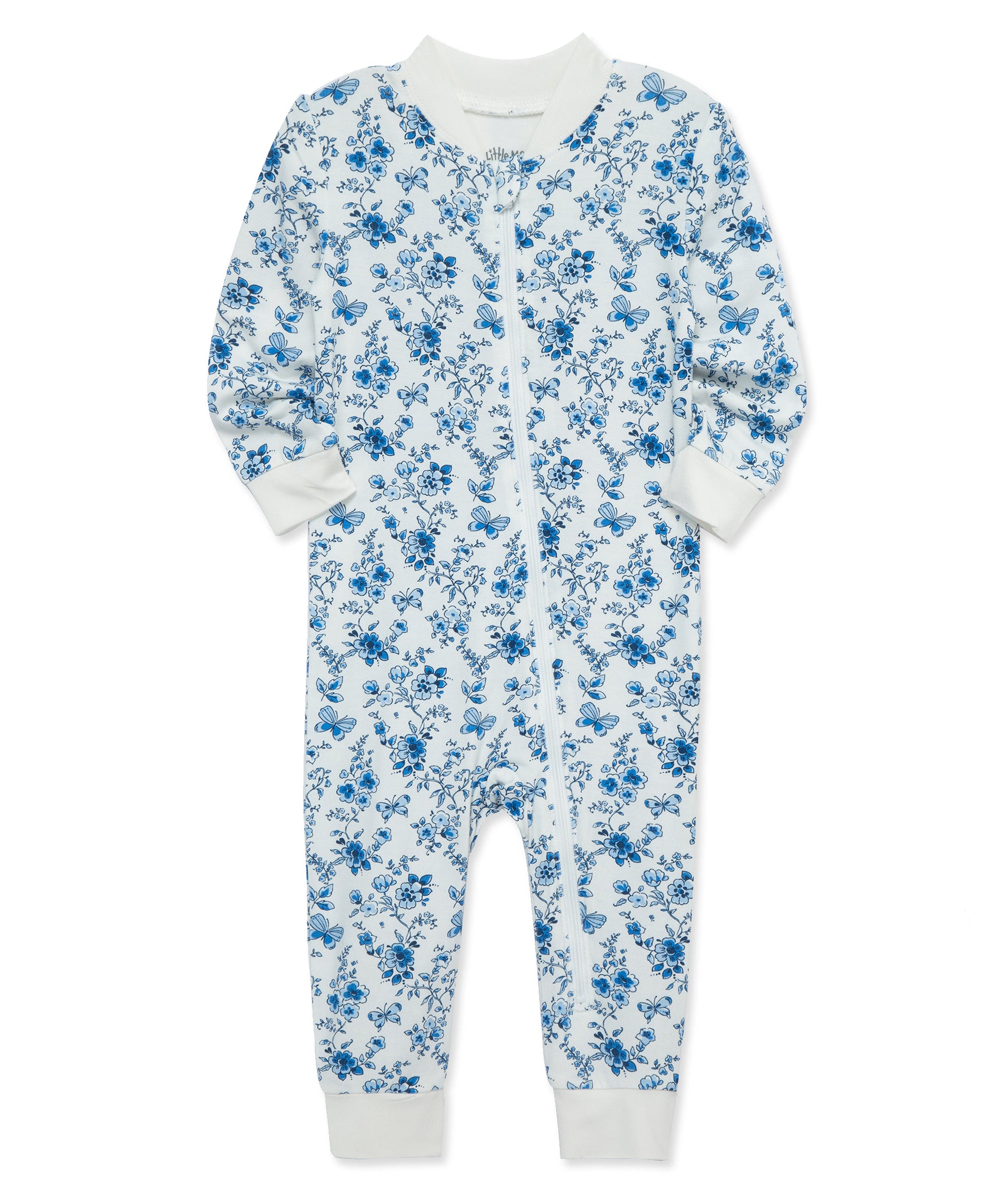 Blue Garden Zip Front Pajama - Little Me