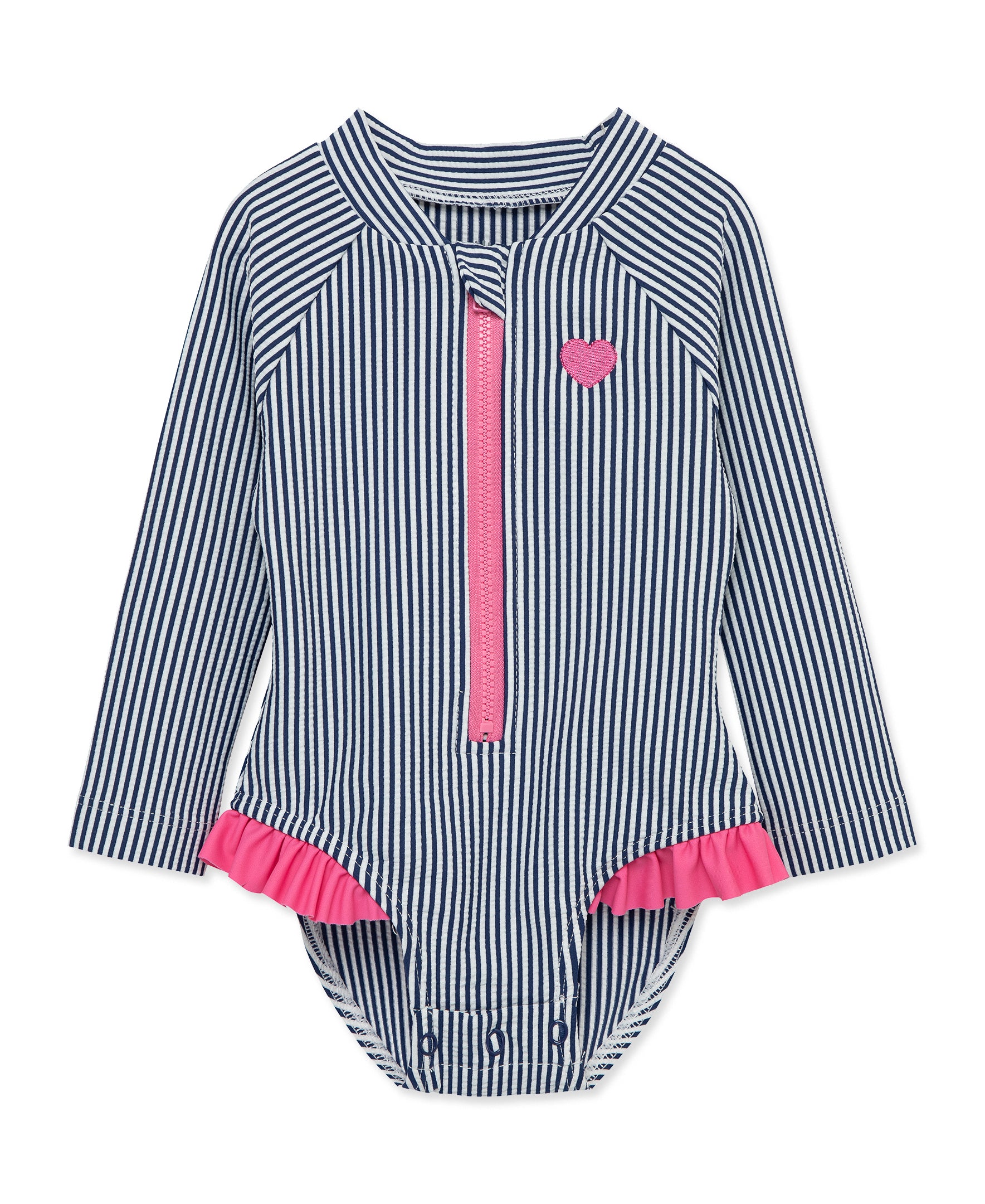 Navy Stripe One-Piece Infant Rashguard (6M-24M) - Little Me