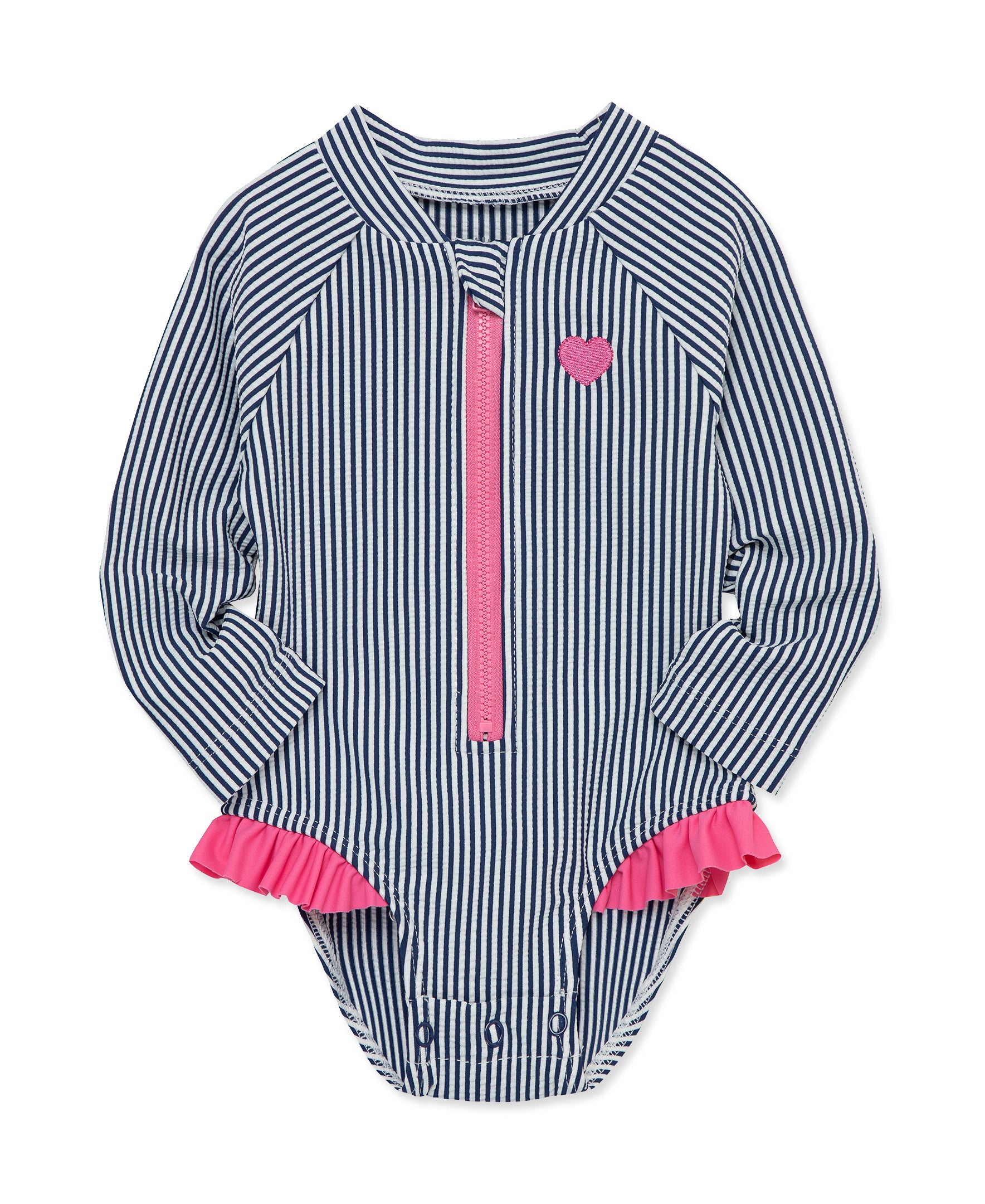 Navy Stripe One-Piece Infant Rashguard (6M-24M) - Little Me