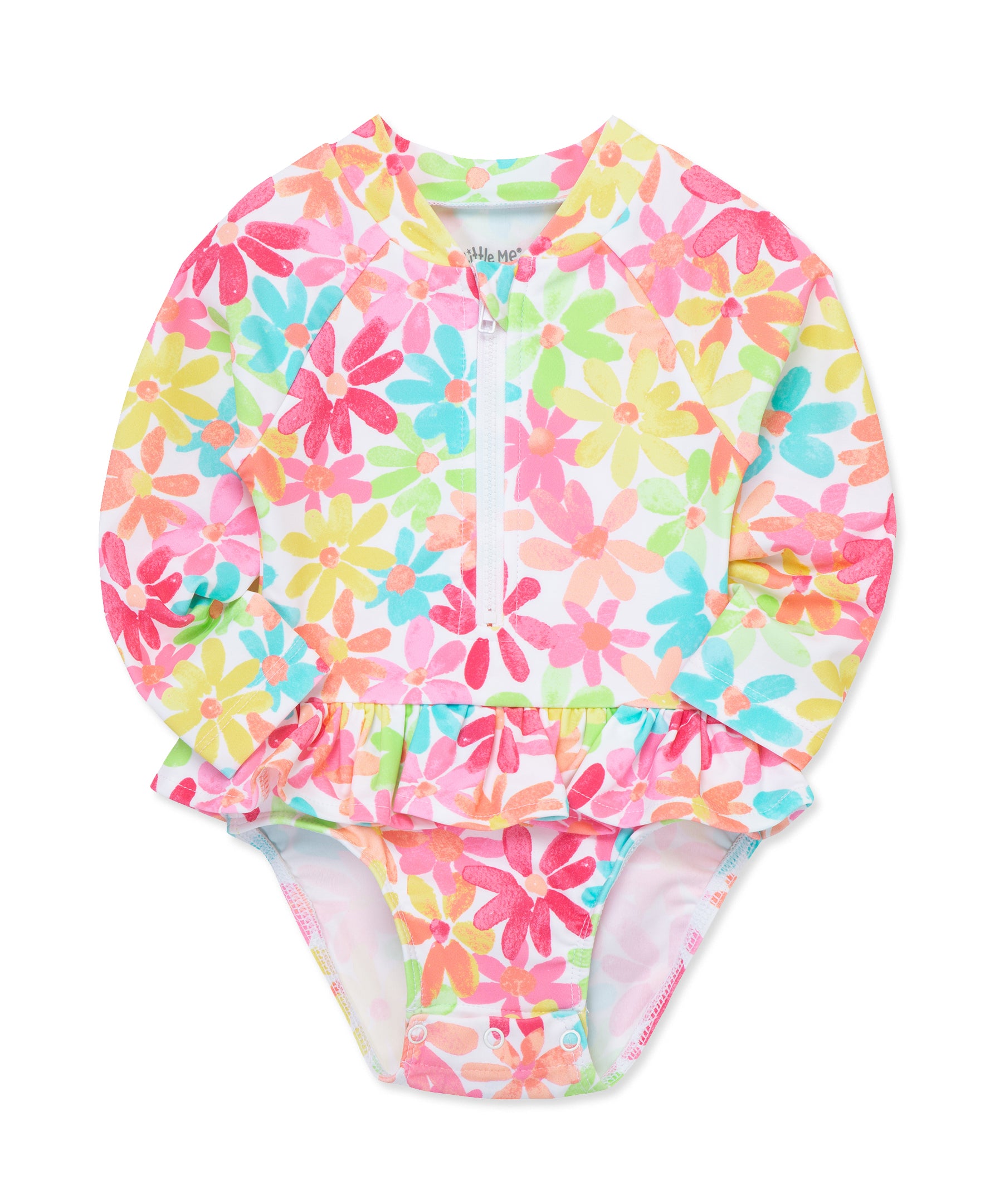 Multi Floral One-Piece Rashguard Swimsuit (6M-24M) - Little Me