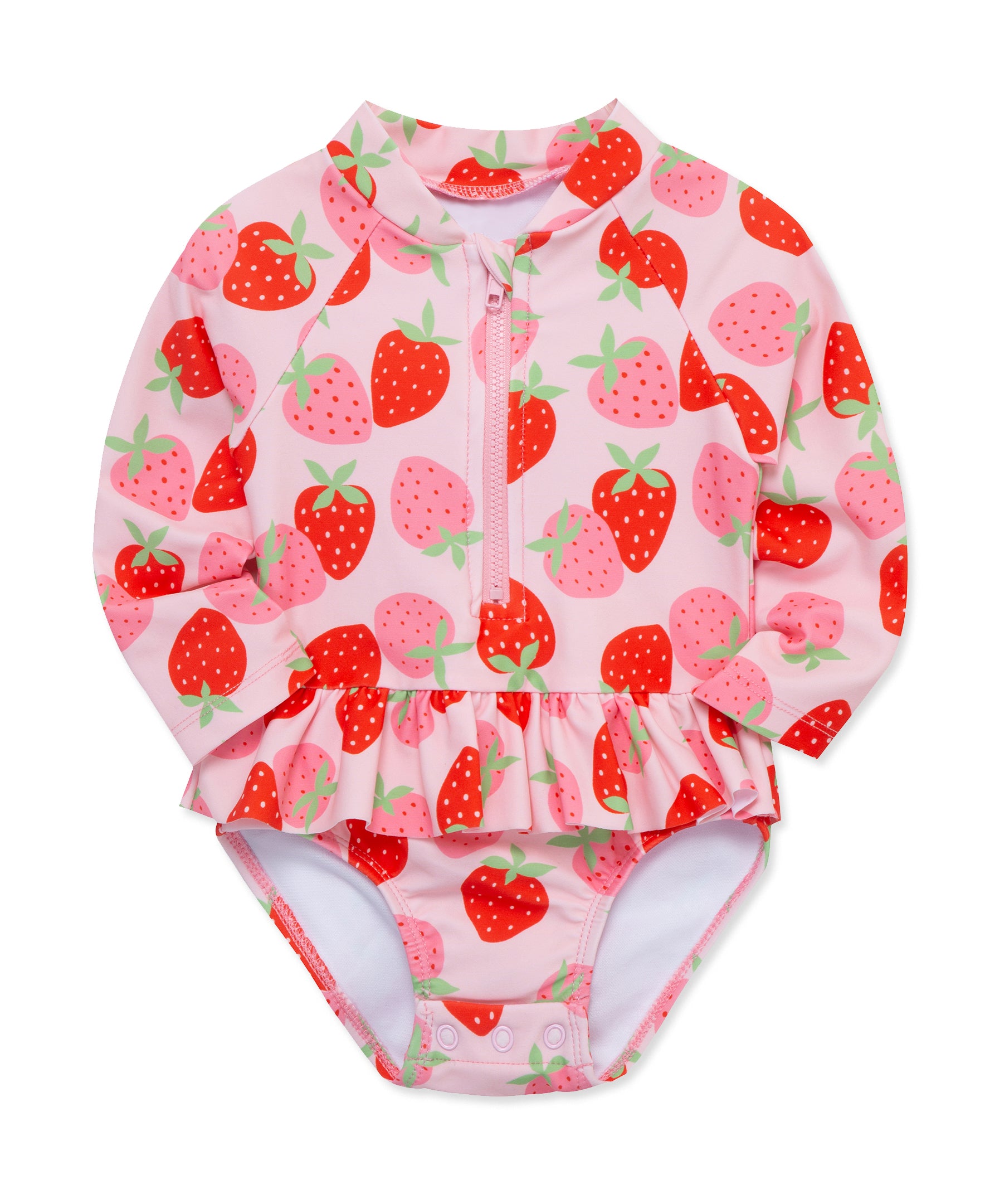 Strawberry One-Piece Rashguard Swimsuit (6M-24M) - Little Me