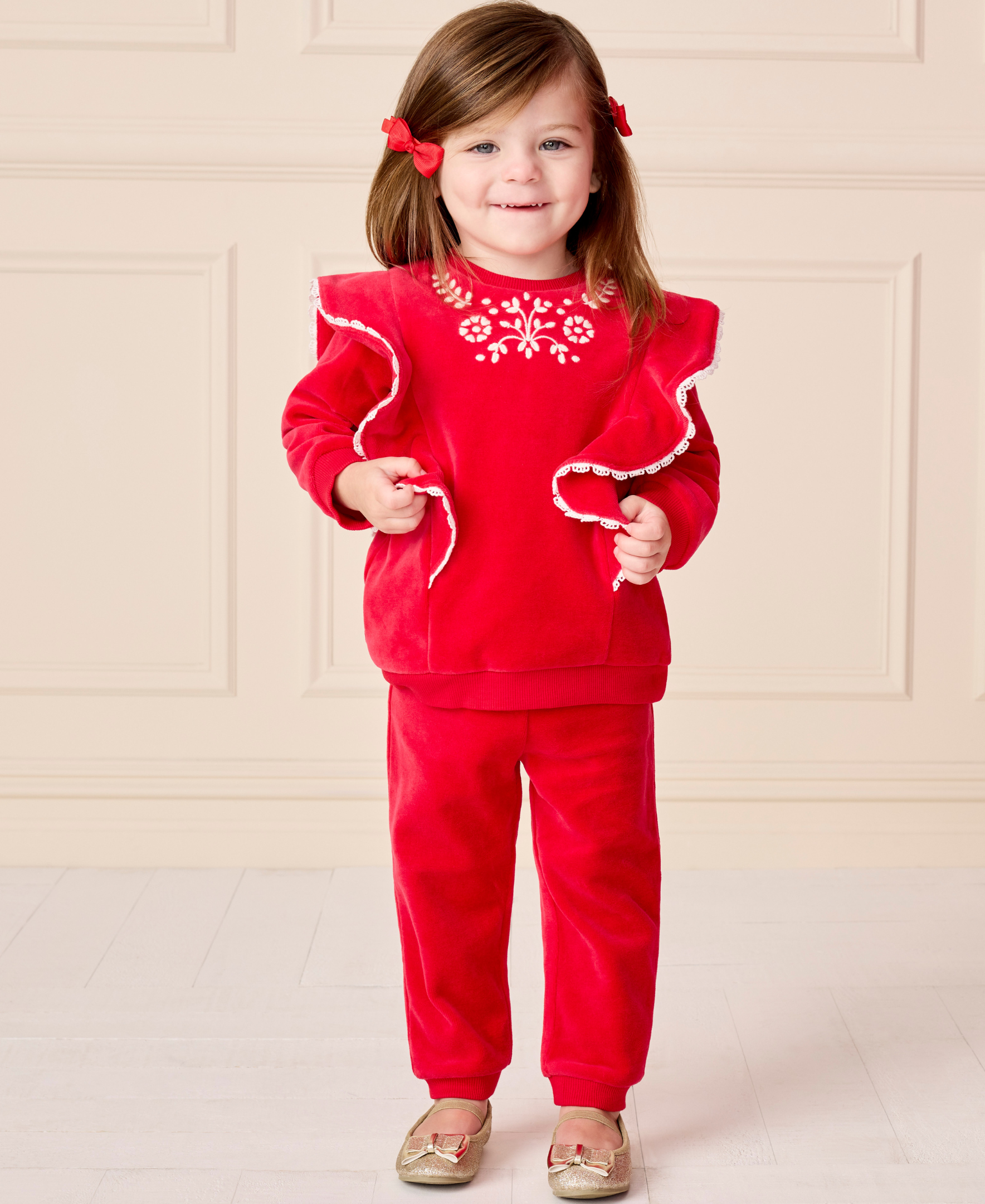 Embroidered Velour Pant Set (12M-24M) - Little Me