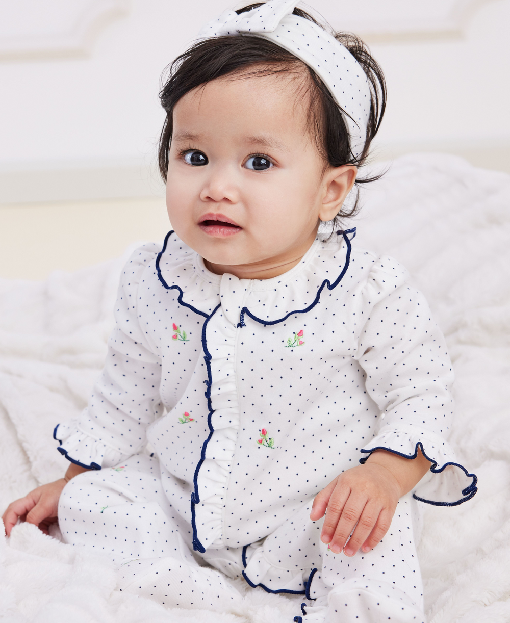Rosebud Footie-Cream/Blue main image 1