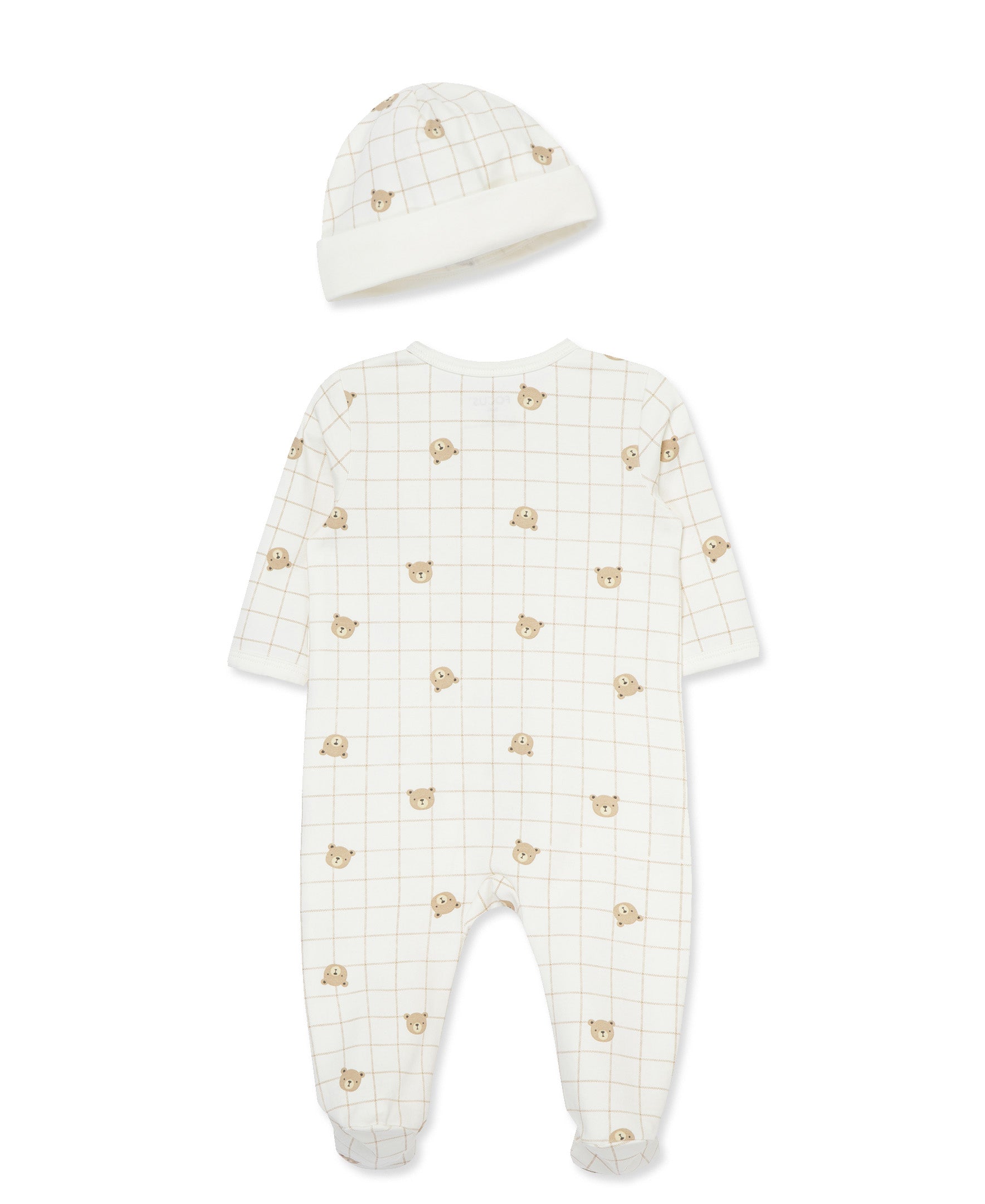 Focus Kids Bear Zip Front Footie & Hat - Little Me