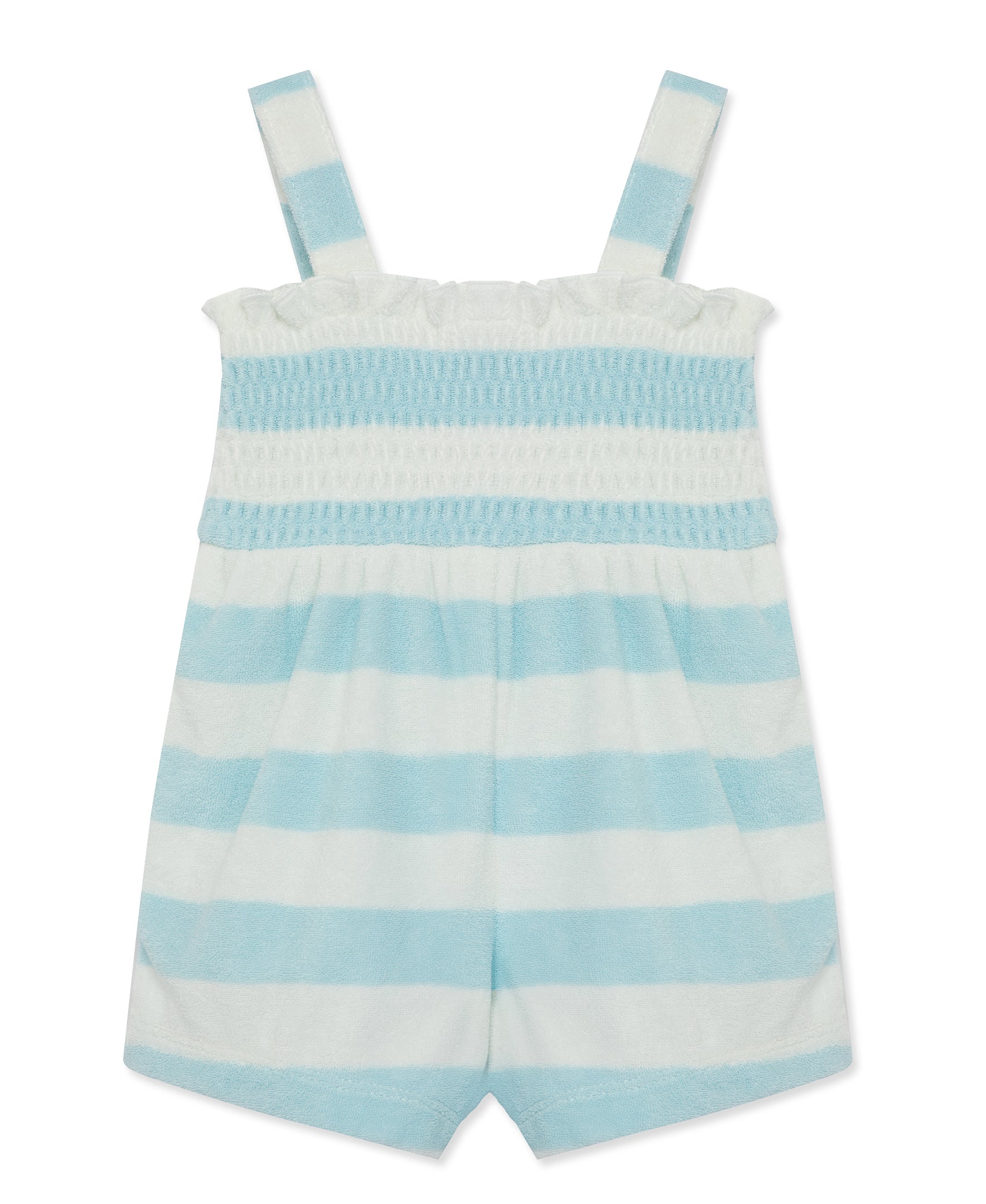 Focus Kids Blue Stripe Terry Romper (12M-24M) - Little Me