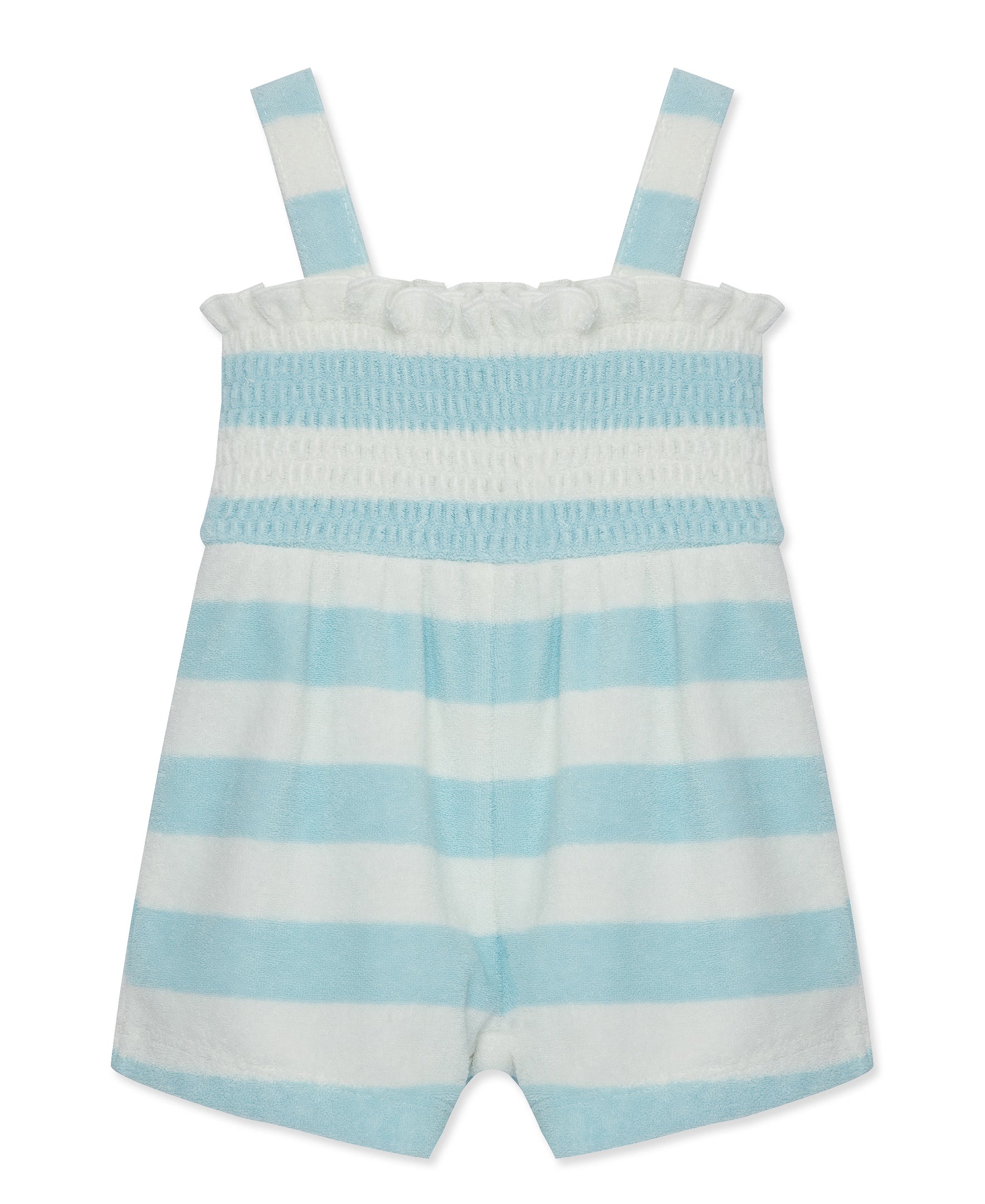 Focus Kids Blue Stripe Terry Romper (3M-12M) - Little Me