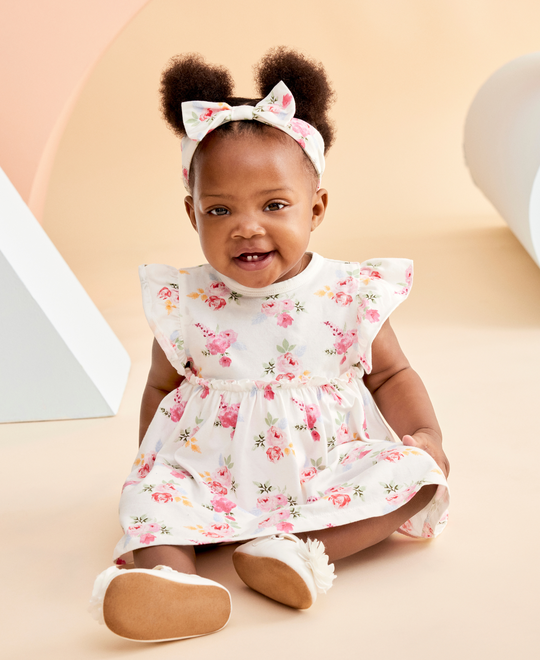 Roses Bodysuit Dress & Headband Set - Little Me