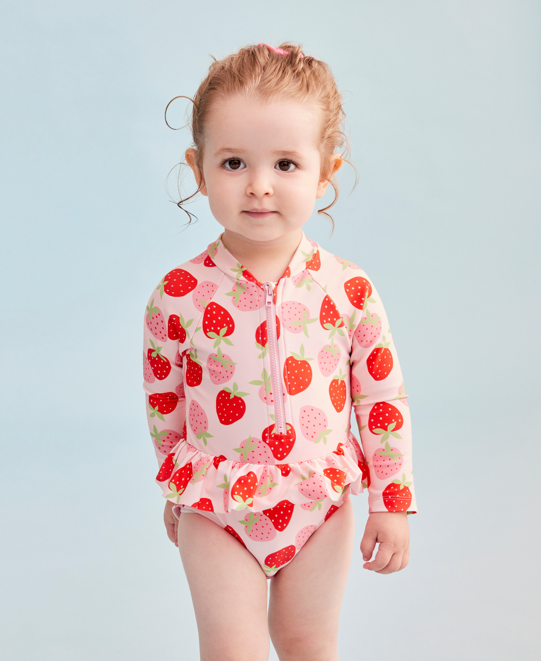 Strawberry 1-Piece Rashguard Swimsuit (6M-24M) - Little Me