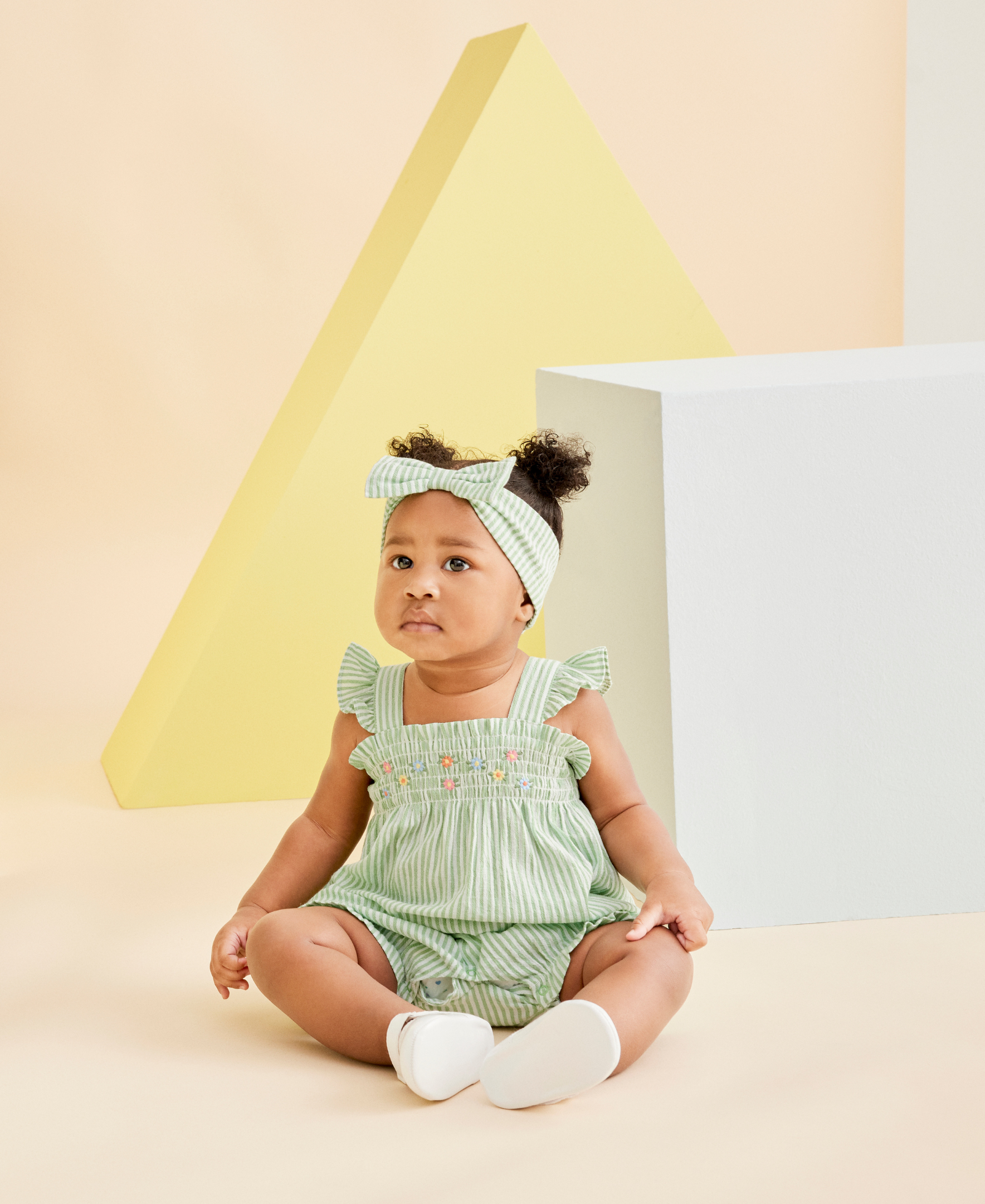 Stripe Woven Bubble & Headband Set - Little Me