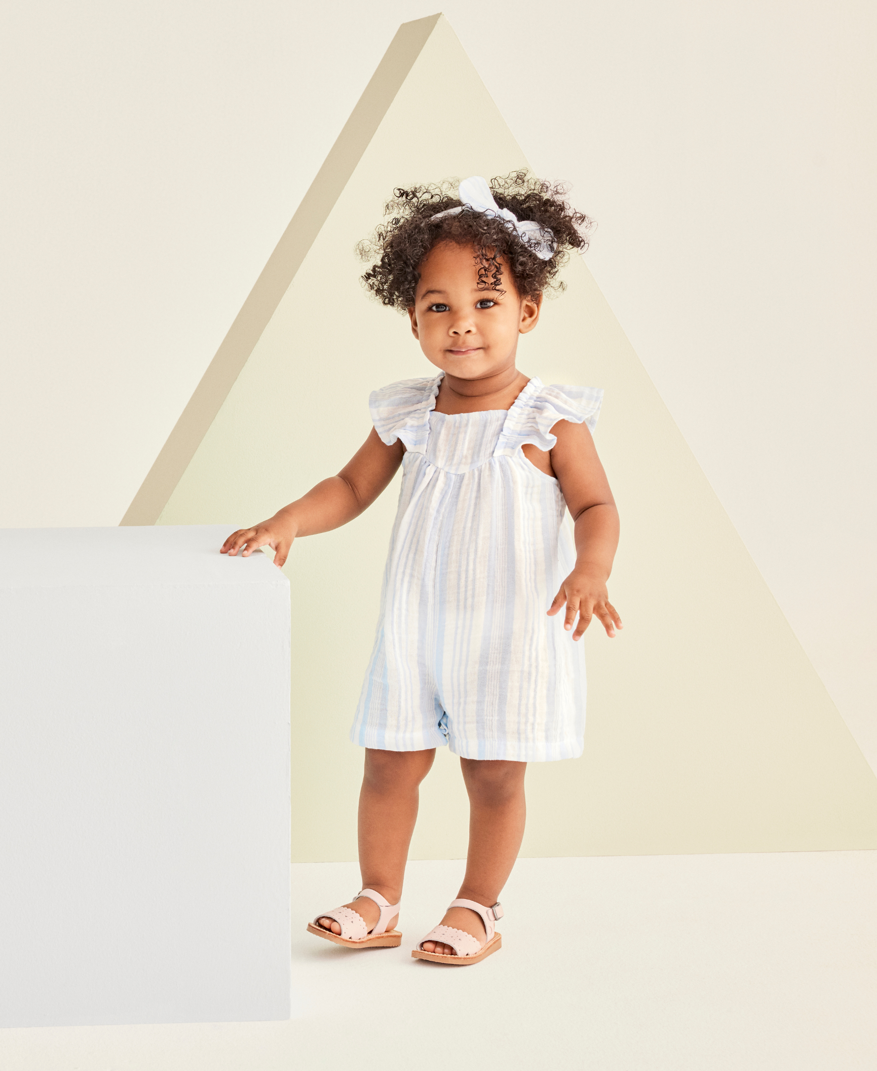 Stripe Woven Romper & Headband (2T-4T) - Little Me