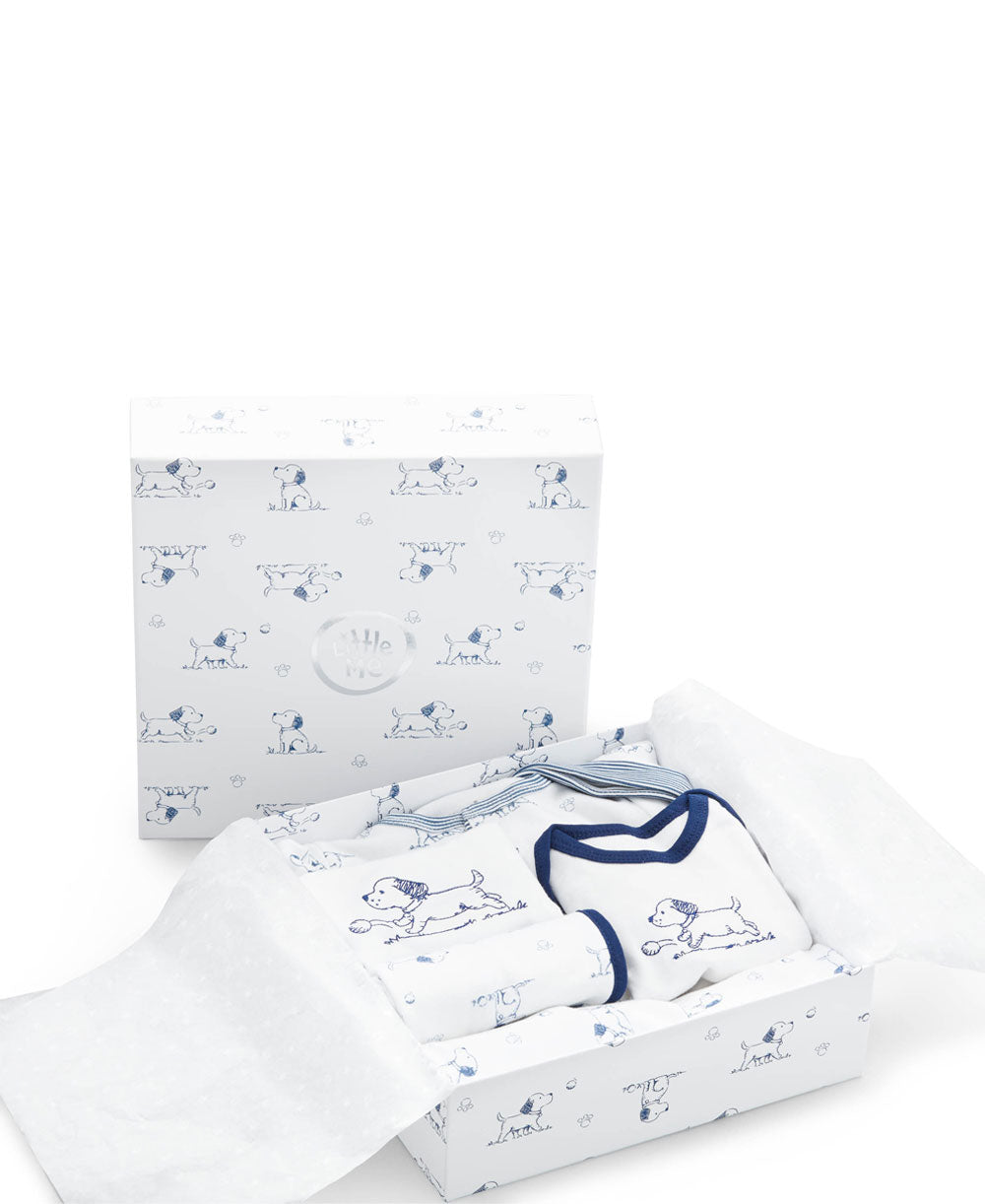 Puppy Toile Gift Box Set - Little Me