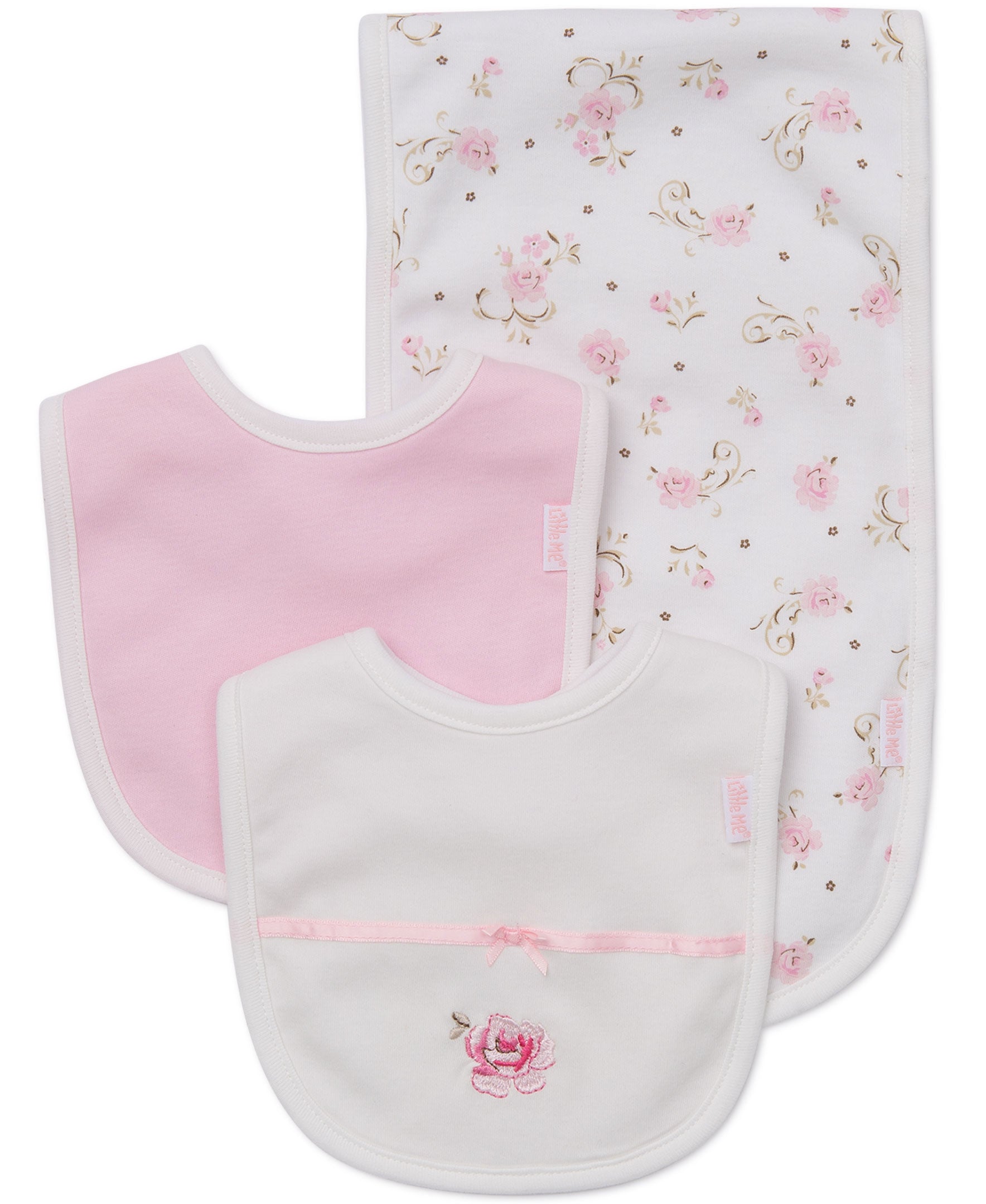 Vintage Rose Bib & Burp Set - Little Me