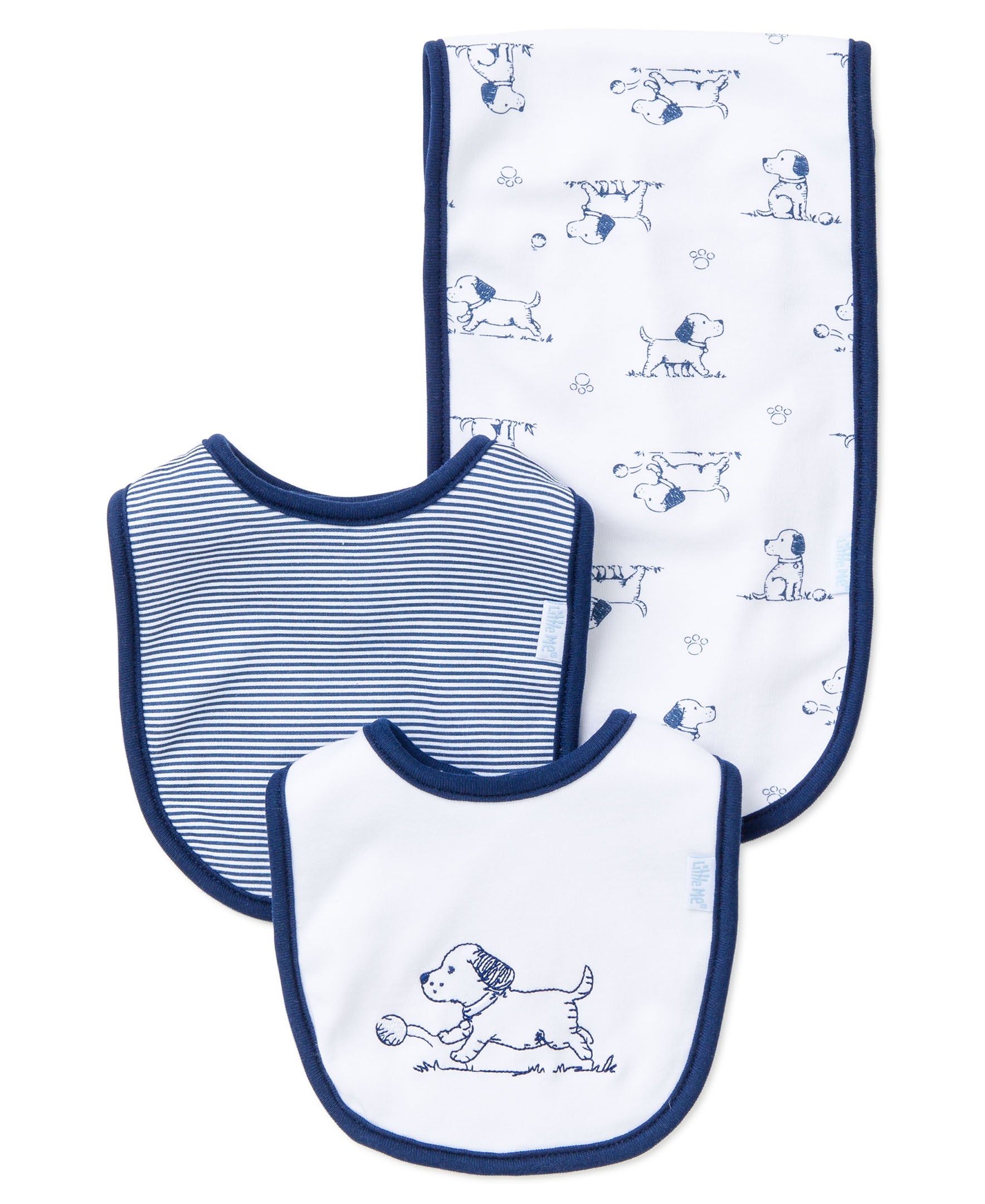 Puppy Toile Bib & Burp Set - Little Me