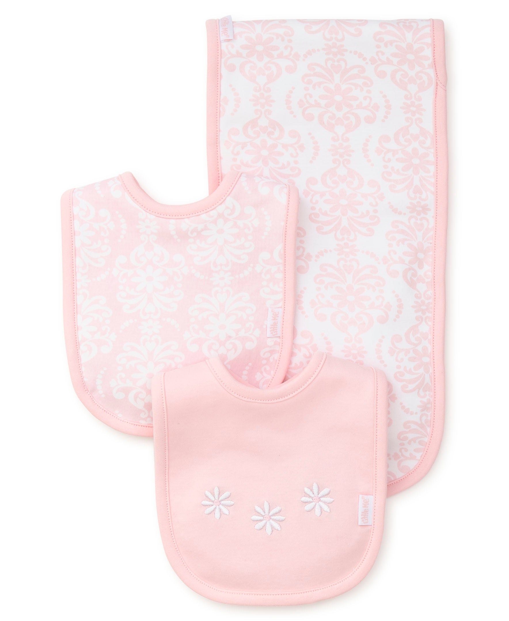 Damask Scroll Bib & Burp Set - Little Me