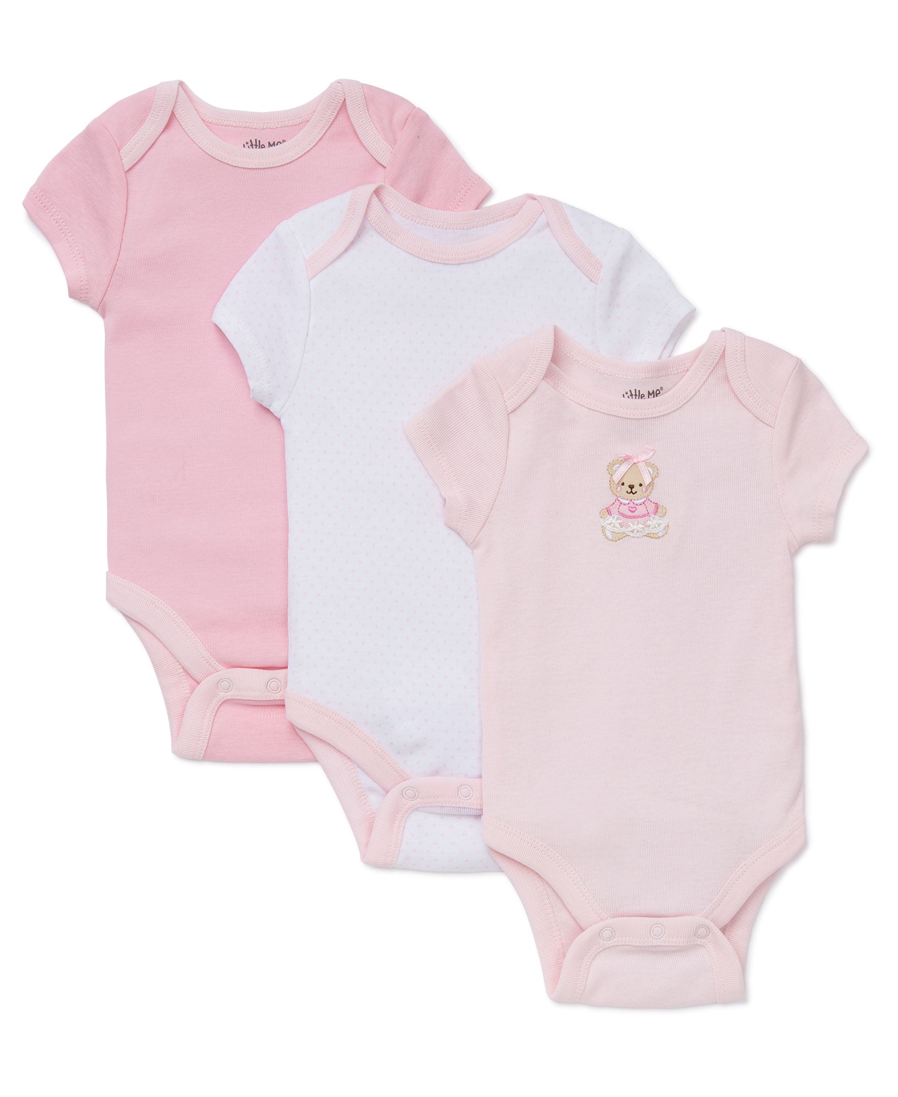 Pink Bear 3-Pack Bodysuits - Little Me