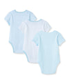 Blue Welcome to the World 3-Pack Bodysuits - Little Me