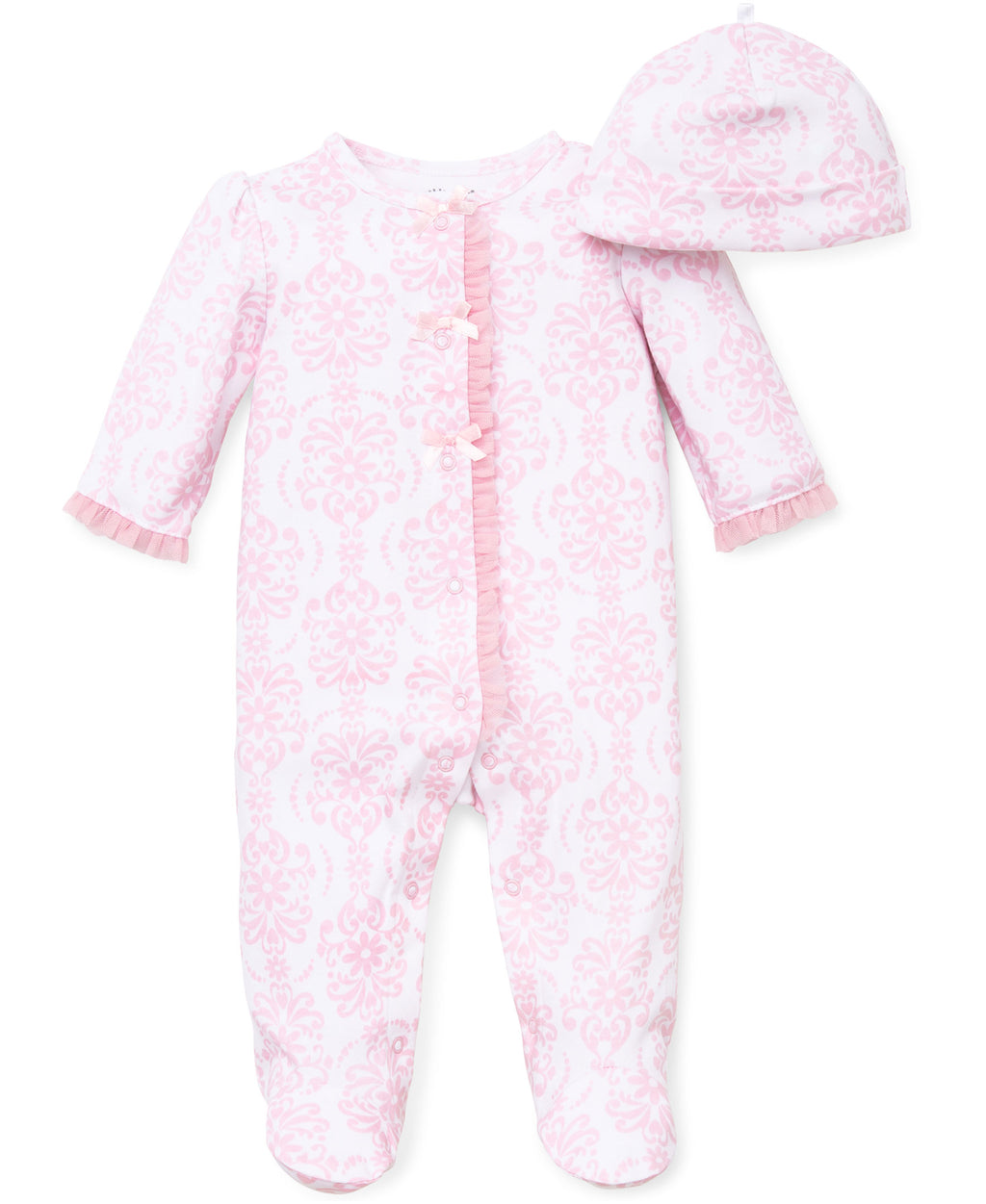 Damask Scroll Footed One-Piece And Hat - Little Me