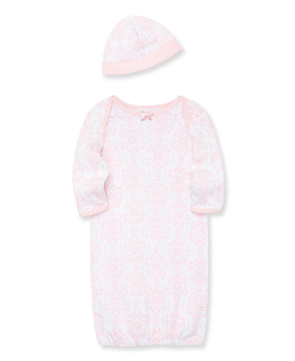 Damask Scroll Sleeper Gown And Hat - Little Me