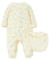 Little Ducks Footed One-Piece and Bib - Little Me
