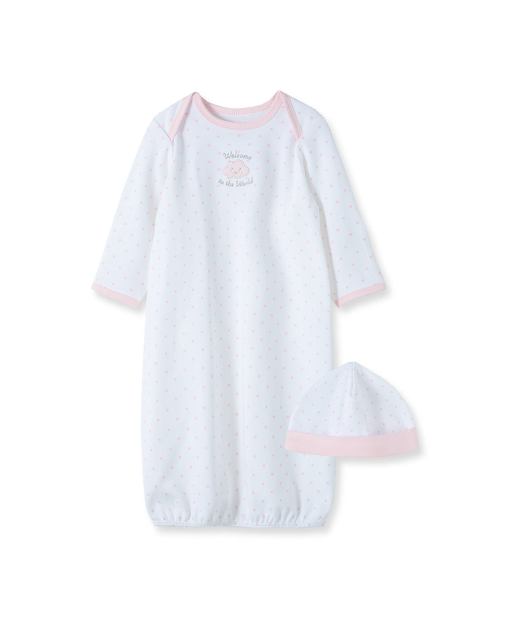 Pink Welcome To The World Sleeper Gown and Hat - Little Me