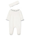 Rosebud Zip Footed One-Piece and Headband - Little Me