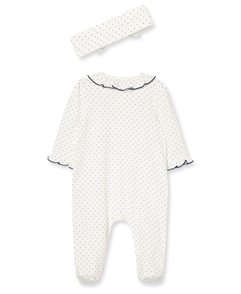 Rosebud Zip Footed One-Piece and Headband - Little Me