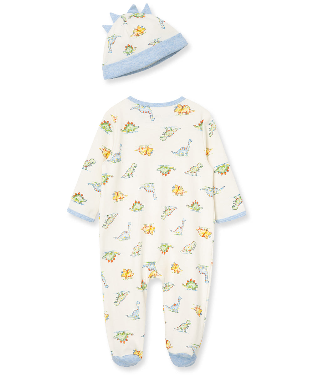 Dinomite 2-Way-Zip Footed One-Piece and Hat - Little Me