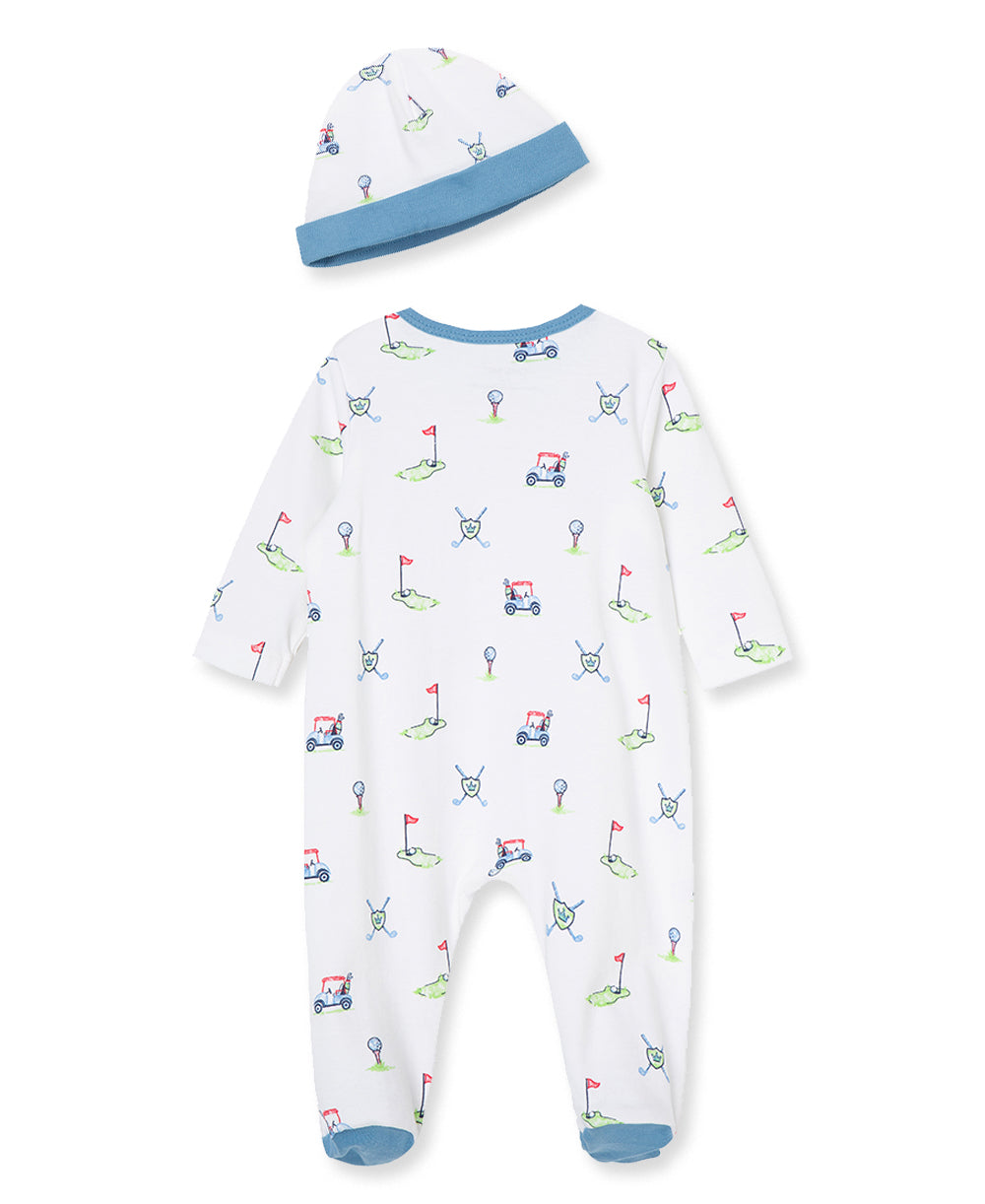 Golf Club 2-Way-Zip Footie with Hat - Little Me