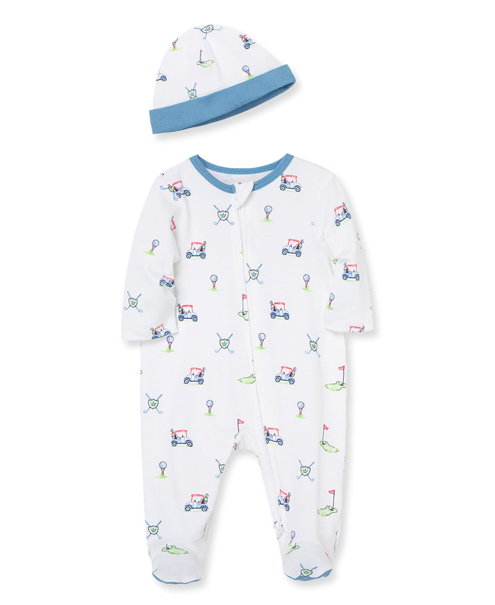 Golf Club 2-Way-Zip Footie with Hat - Little Me