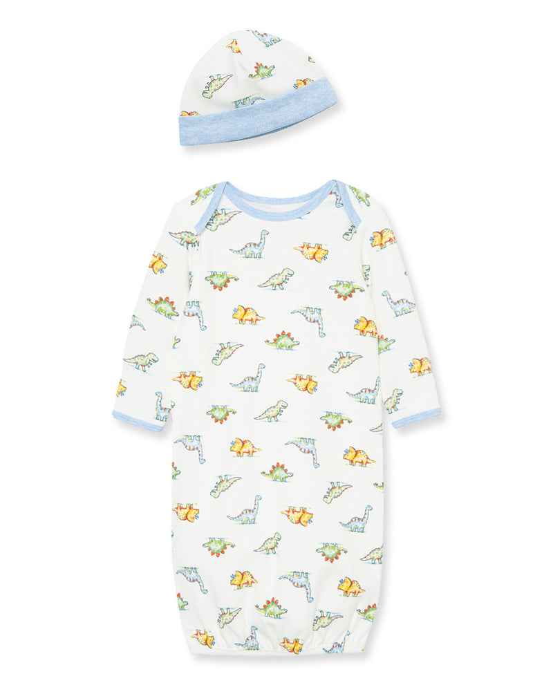 Dinomite Sleeper Gown And Hat - Little Me
