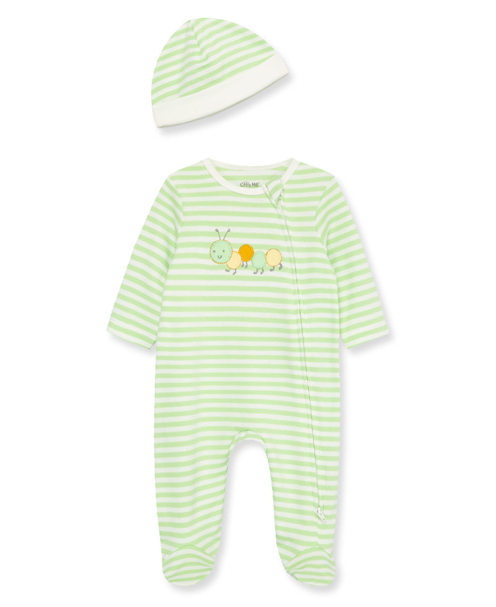 Caterpillar 2-Way-Zip Footie & Hat - Little Me