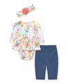Floral Mix Infant Bodysuit & Pant Set - Little Me