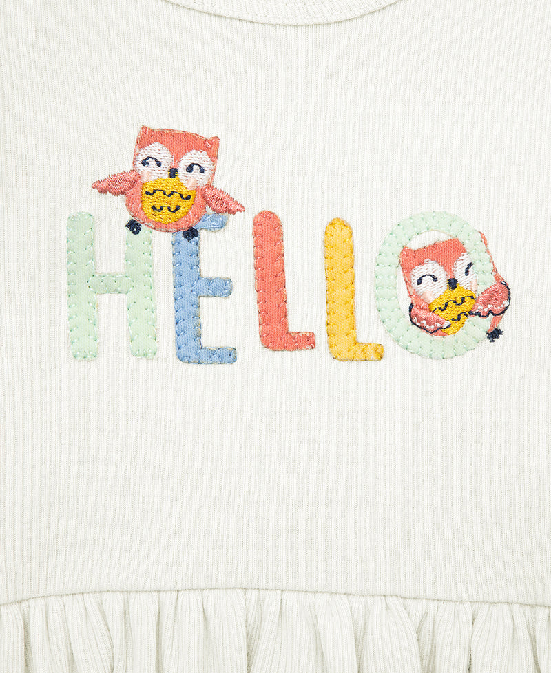 Hello Owl Rib Bodysuit & Pant Set - Little Me