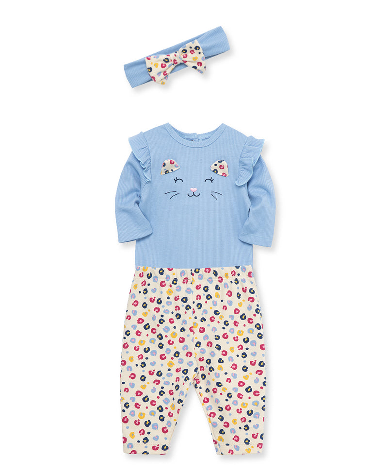 Kitty Rib Bodysuit & Pant Set - Little Me