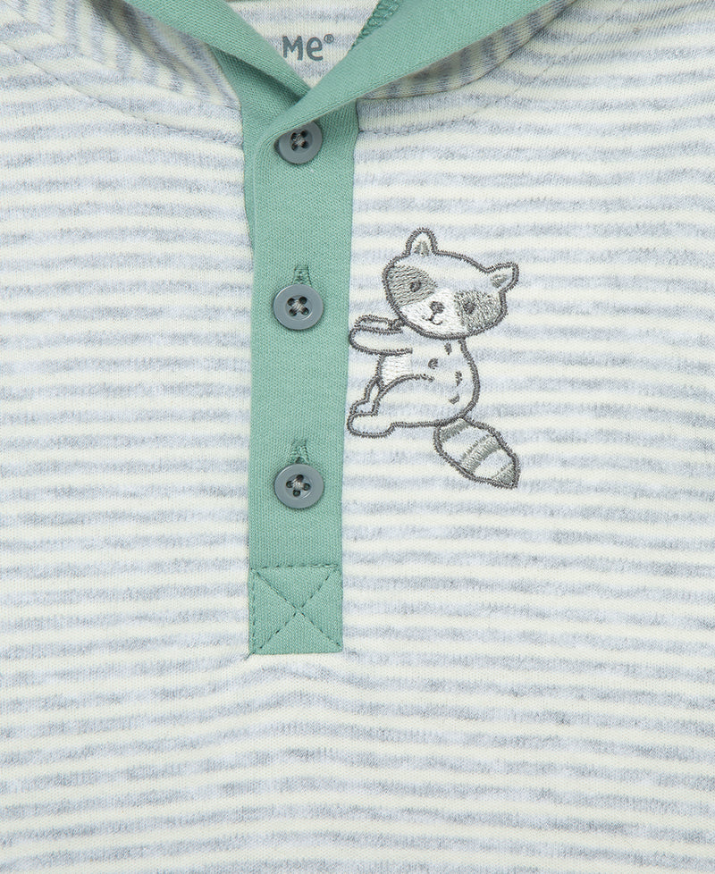 Raccoon Interlock Knit Infant Bodysuit & Pant Set - Little Me