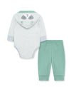 Raccoon Interlock Knit Bodysuit & Pant Set - Little Me