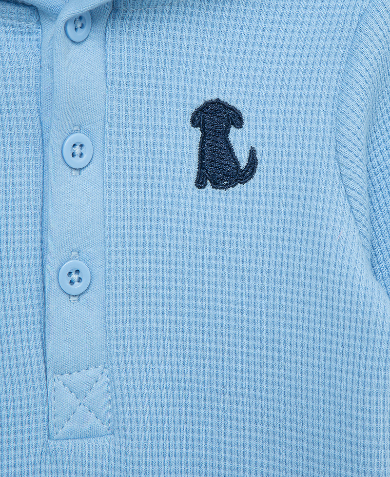 Puppy Waffle Knit Infant Bodysuit & Pant Set - Little Me