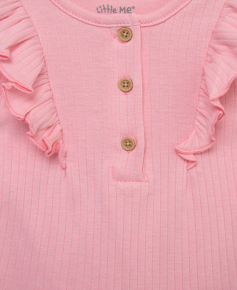 Peony Rib Knit Bodysuit & Pant Set - Little Me