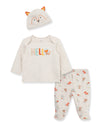 Woodland Fox Interlock Knit Lap-Shoulder Set & Hat - Little Me