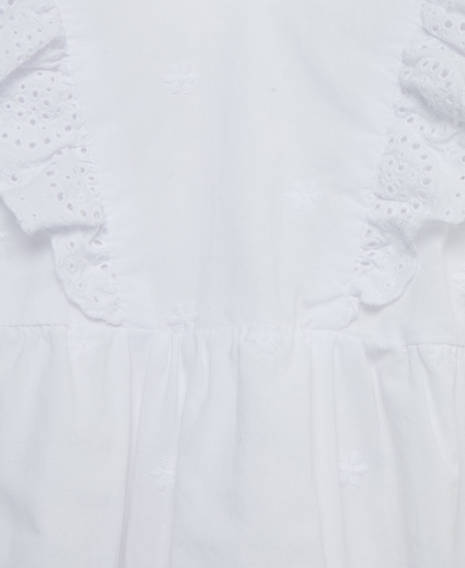 White Eyelet Bubble Romper & Headband Set - Little Me