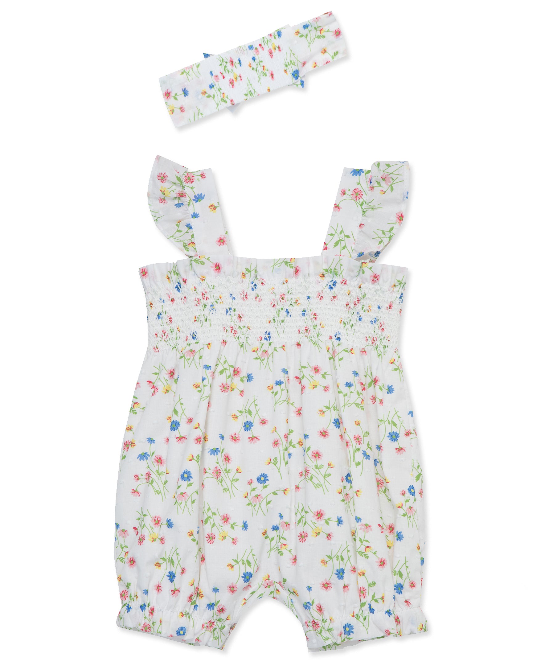 Pretty Flowers Bubble Romper & Headband Set - Little Me