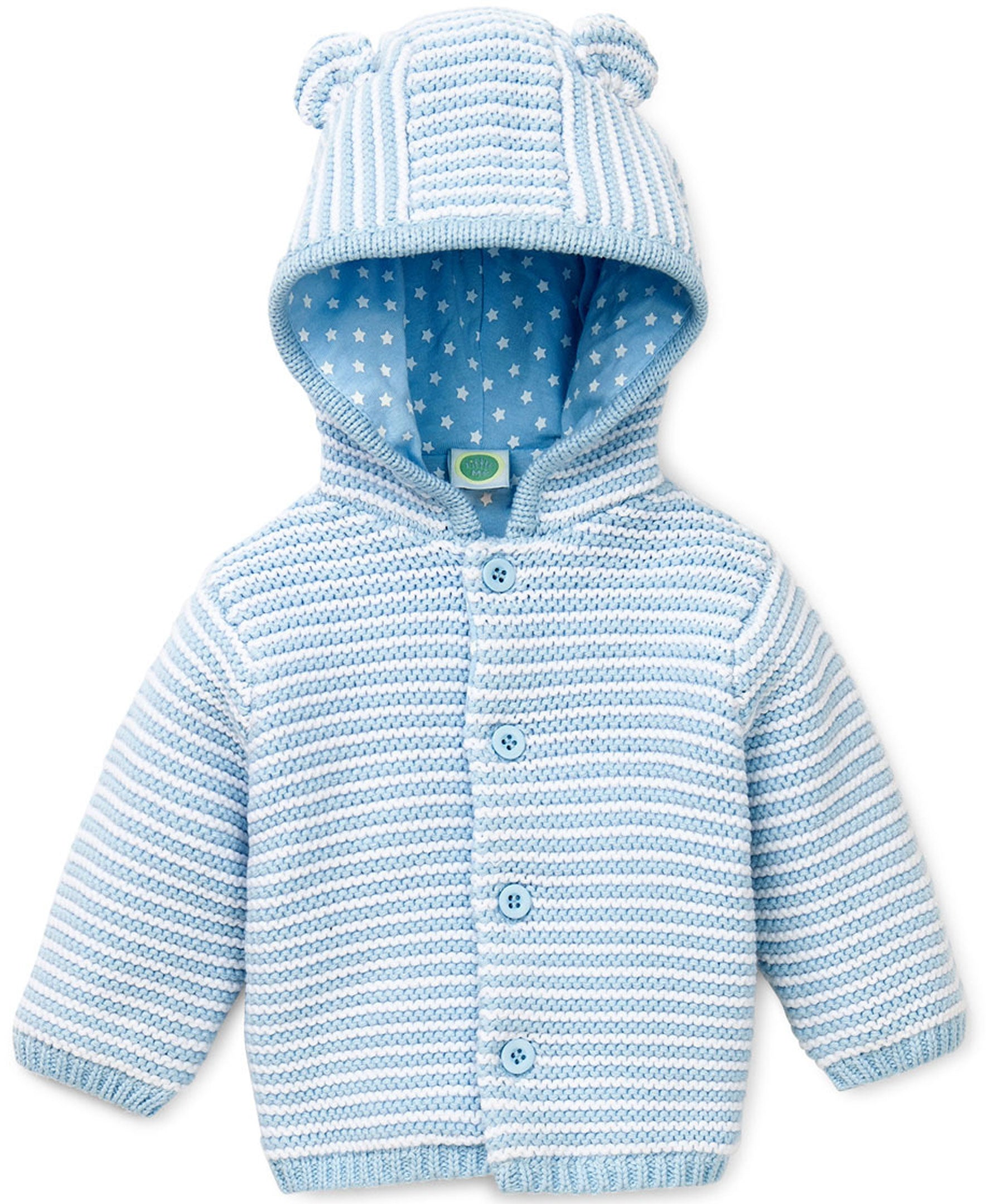 Blue Textured Hoodie - Little Me