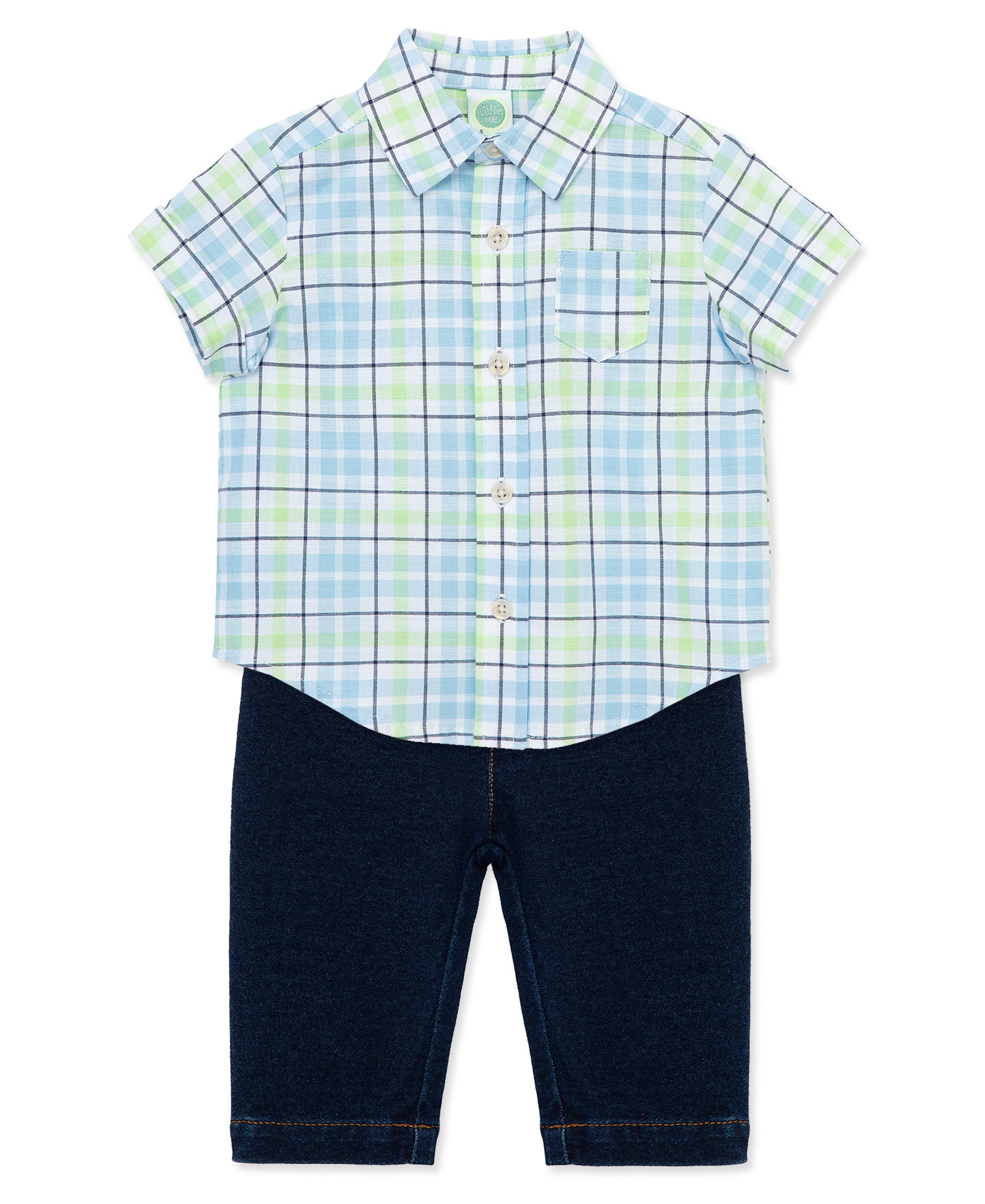 Plaid Woven Pant Set - Little Me