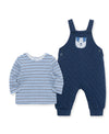 Puppy Stripe Diamond Double Knit Overall Infant Set - Little Me