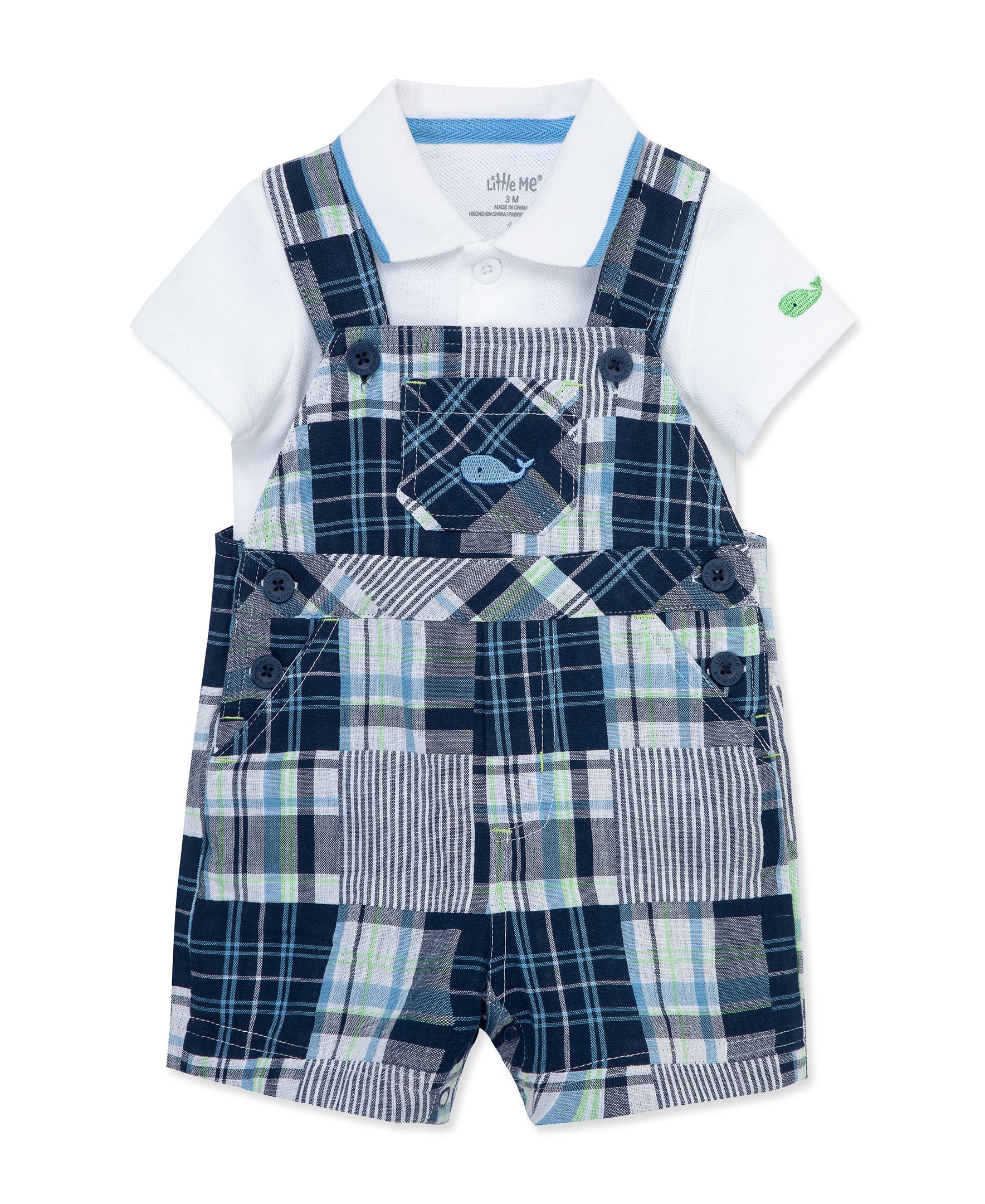 Patchwork Woven Infant Shortall Set (12M-24M) - Little Me