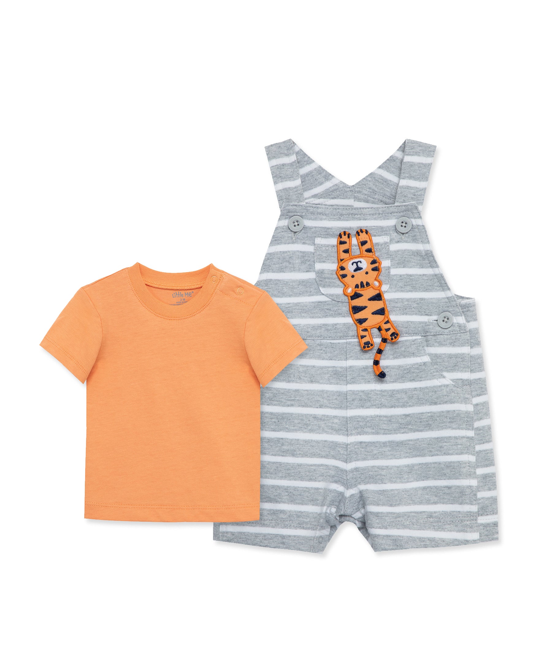 Tiger Cotton Knit Shortall Set (3M-12M) - Little Me