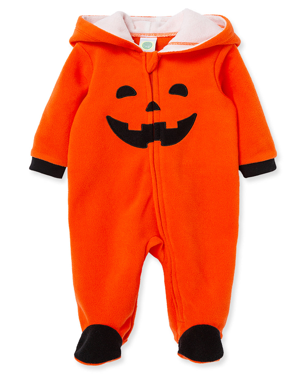 Pumpkin Fleece Footie (9M) - Little Me