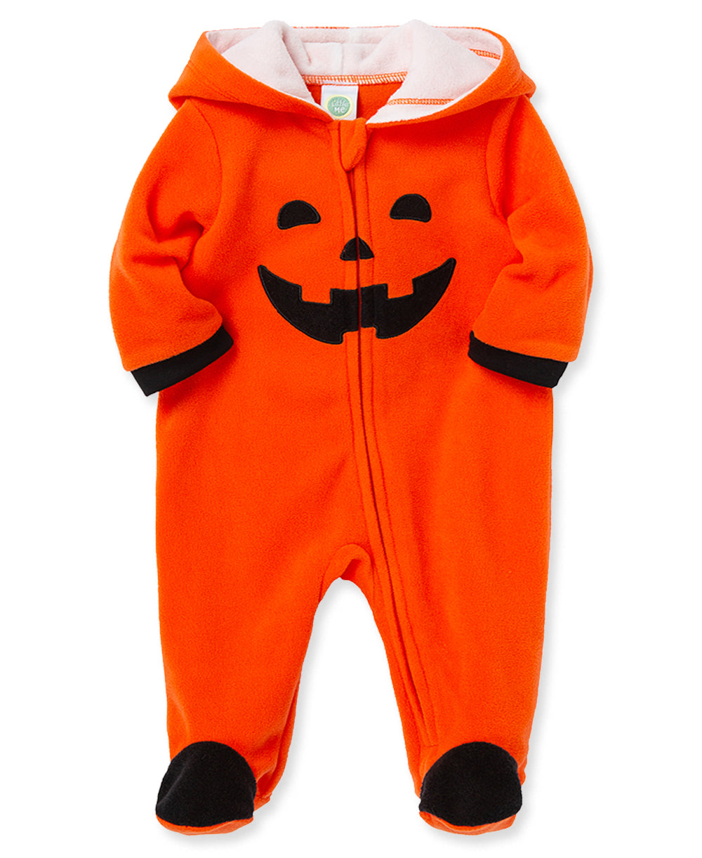 Pumpkin Fleece Footie (9M) - Little Me