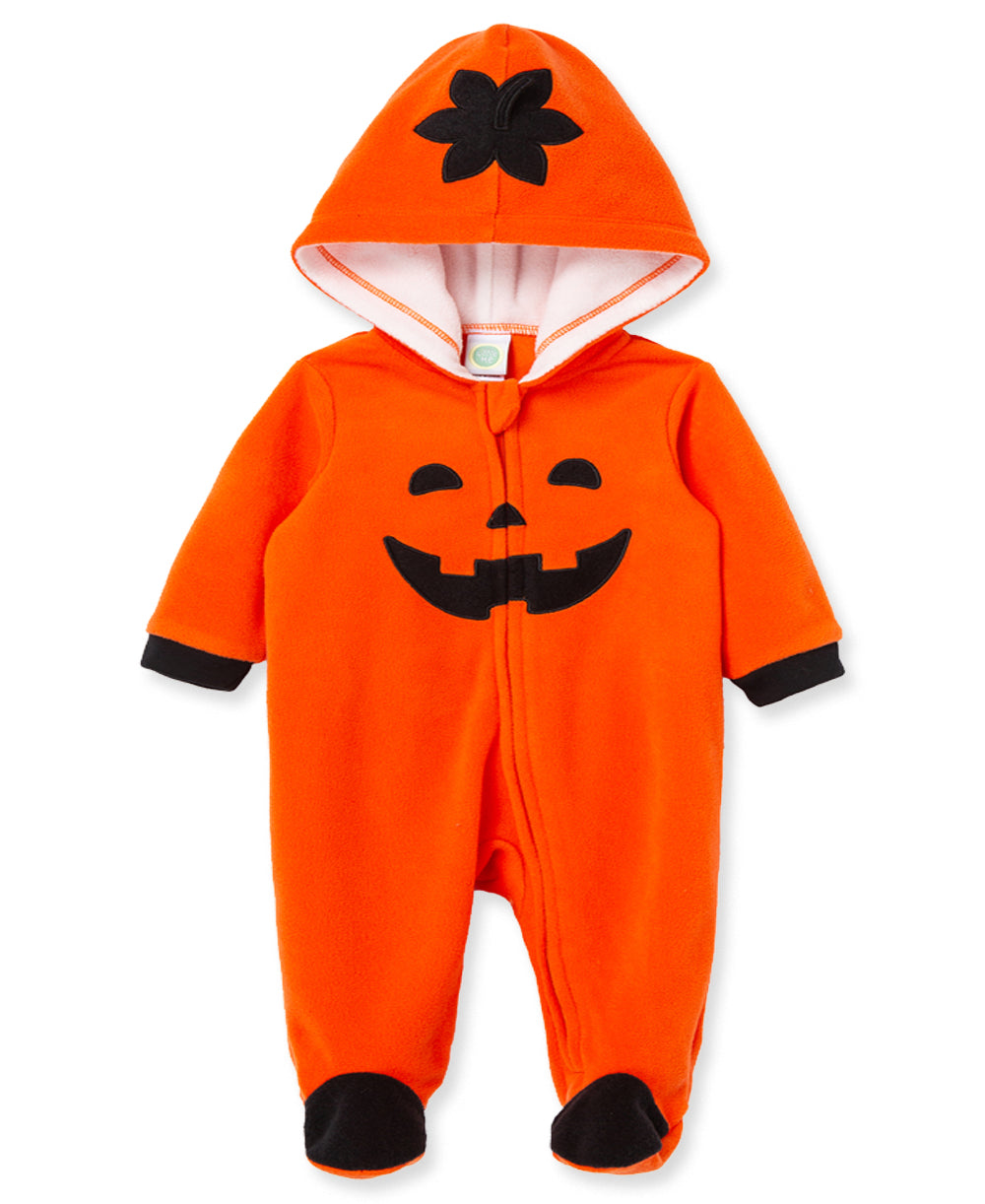 Pumpkin Fleece Footie (9M) - Little Me