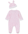 Easter Bunny Pink Footed One-Piece & Hat - Little Me